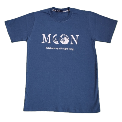 تیشرت مردانه طرح ماه (moon) آبی